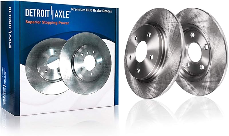 Par de discos de freio traseiros Detroit Axle 264 mm para Chevrolet Bolt EUV, Bolt EV, Cruze e Volt – 2 unidades