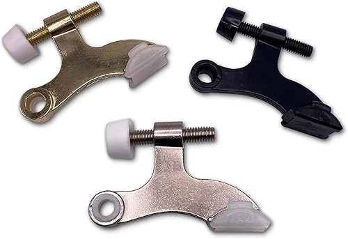 Miniatura 8 de DCC Home Decor - Paquete de 6 unidades de níquel satinado sólido de alta resistencia ajustable de 2.5 pulgadas de ancho con parachoques extra, tope