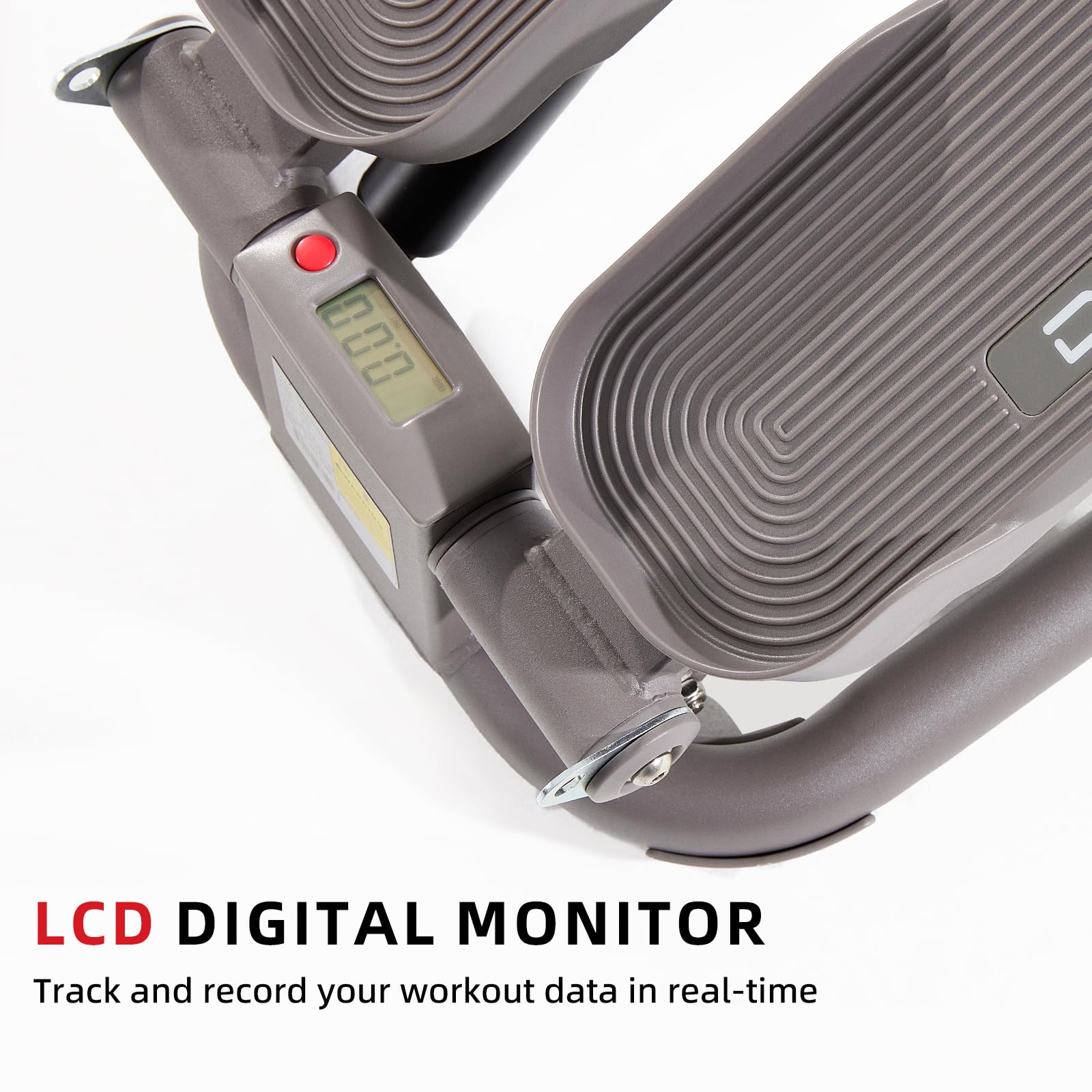 DHT, Stepper per scale con fascia di resistenza e conteggio calorie, mini stepper per esercizi, salute e fitness, per esercizi di fitness, ufficio, attrezzatura per allenamento a casa