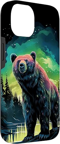 Miniatura 6 de Funda para iPhone 13 Pro Bear Northern Light Alaska Aurora