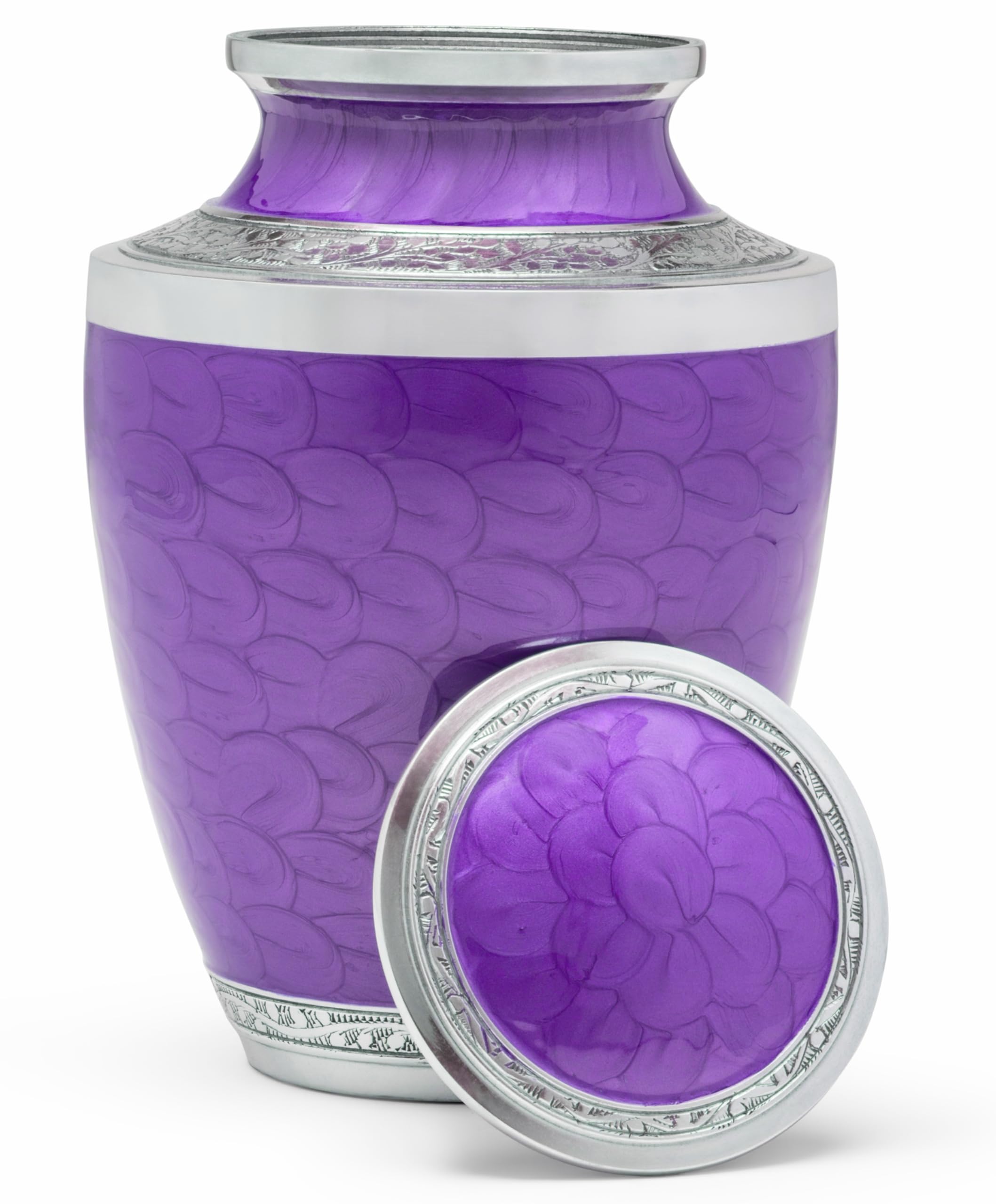 Eternal Harmony Purple Cremation Urn For Human Funeral Ashes With Elegant Finishes To Honor And Remember Your Loved One (Carefully Handcrafted) (Purple)