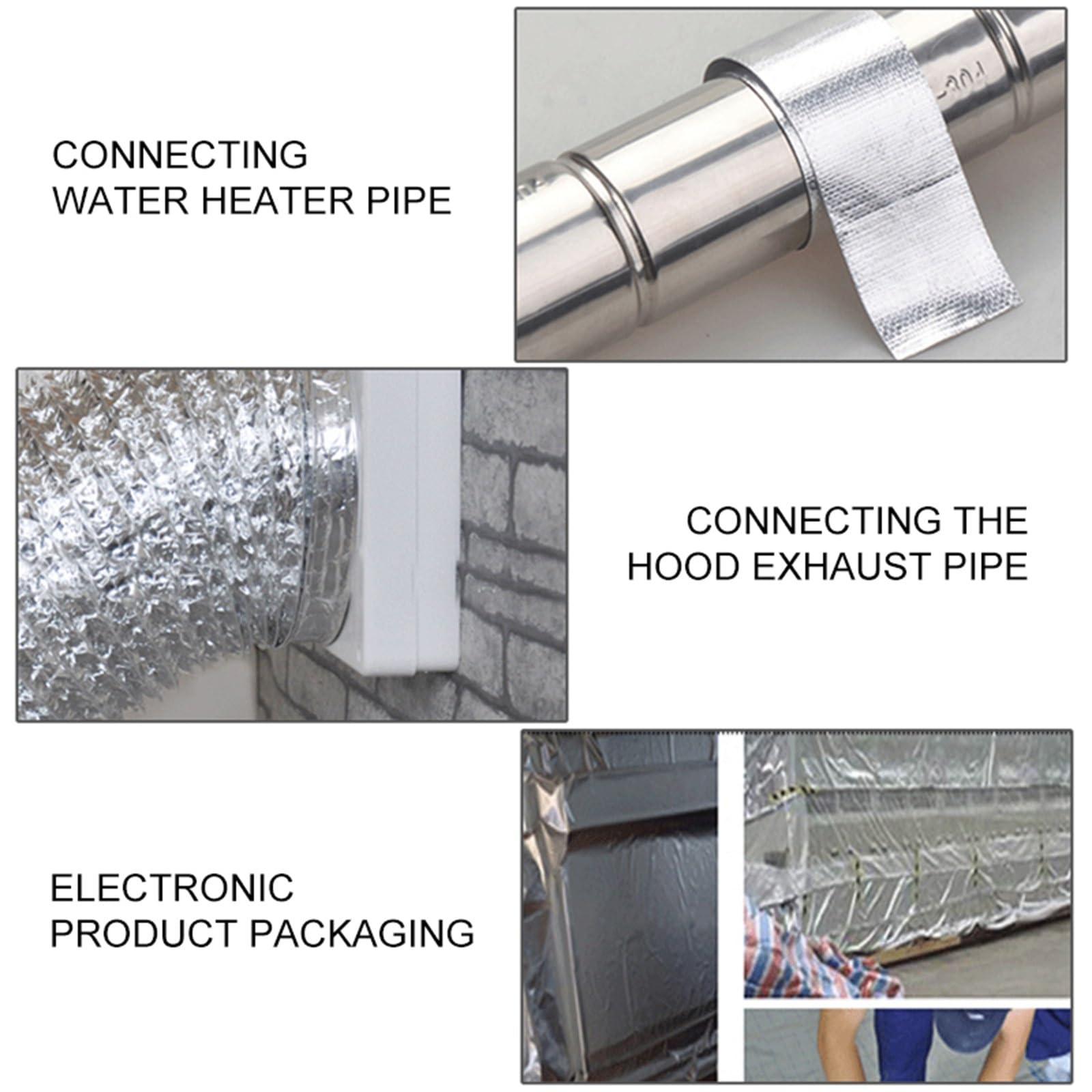 Professionelles Aluminiumfolienband – riesige Rolle – 65,6 Fuß – perfekt for hohe Temperaturen, Abdichten, Flicken von Heißluftkanälen, Metallreparatur