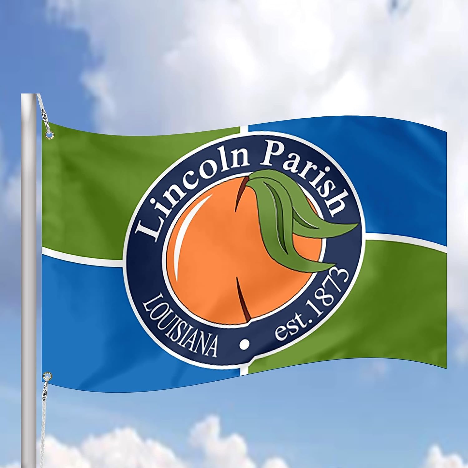 Lincoln Parish Louisiana Flag 3x5 ft – Historic City Pride Banner for Home, Office, Outdoor Events & Collectors – Vivid Color, Double Stitched – Durable 150D Polyester State Heritage Decor