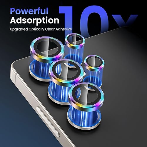 Miniatura 51 de Tensea Protector de lente de cámara compatible con Samsung Galaxy S25 Ultra, protector de pantalla de vidrio templado 9H, anillo individual