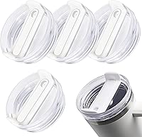 4 Pack Tumbler Lid Replacement for 40 oz Stanley Cup, Spill Proof Clear Replacement Lids Fit for Stanley Travel Tumbler, Reusable Accessorie Cover