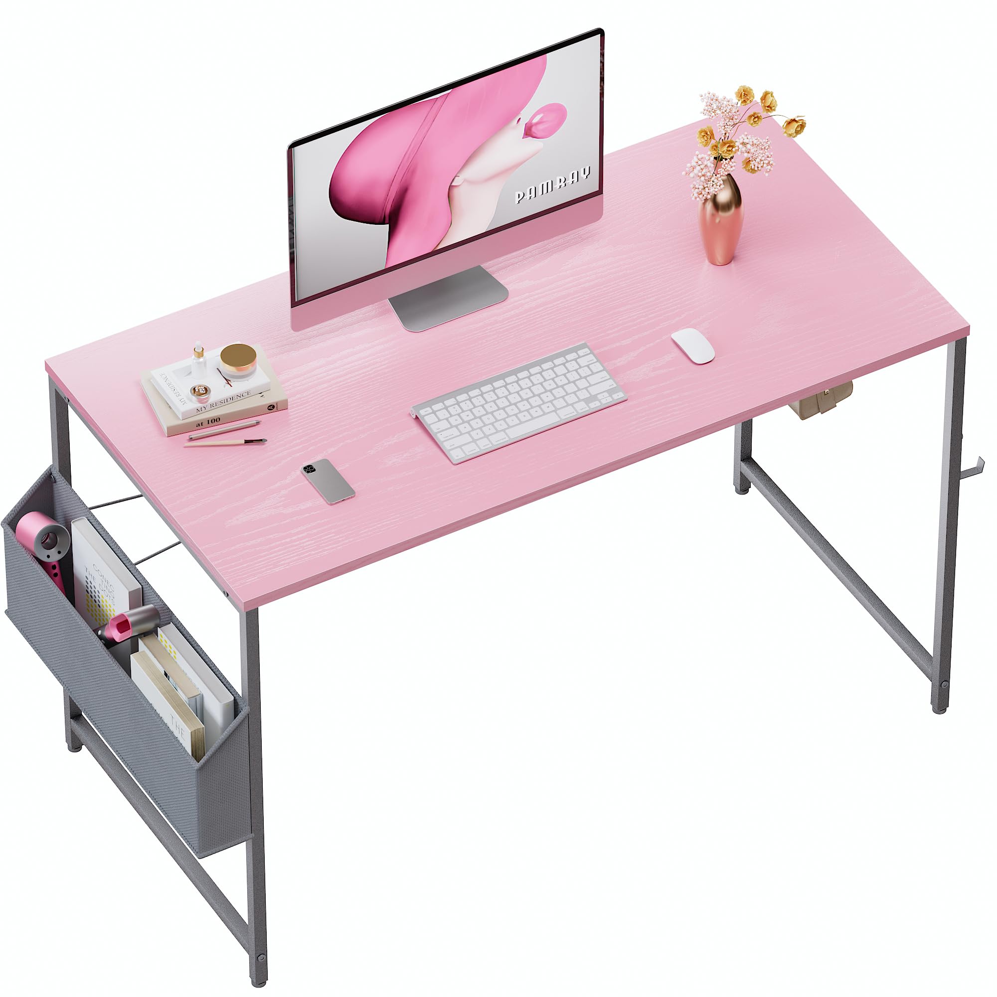 Pamray 47 Inch Computer Desk for Small Spaces with Storage Bag, Home Office Work Desk with Headphone Hook, Small Office Desk Study Writing TableThe Forest Stewardship Council