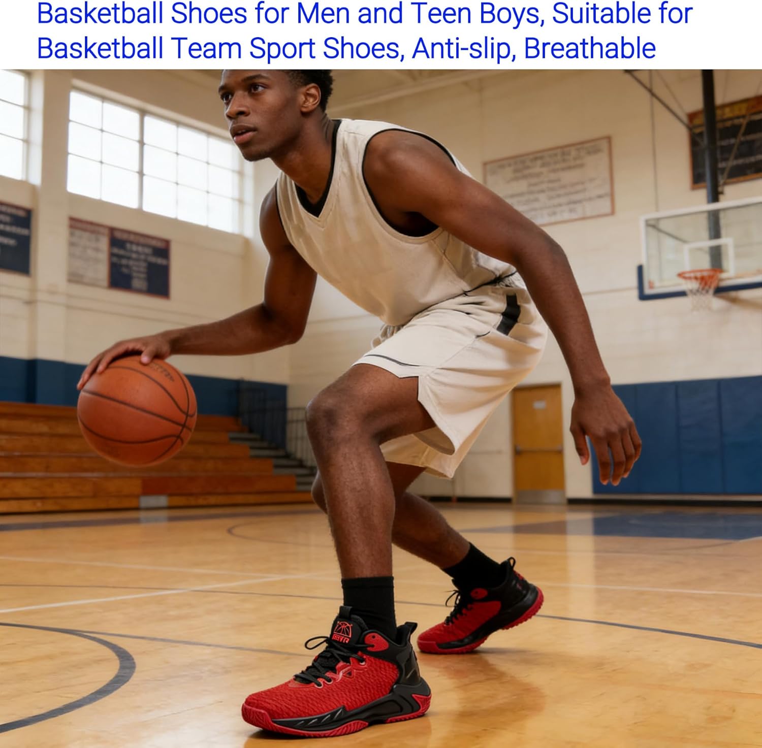 Beita Basketball Shoes for Men High Upper Sneakers Breathable Sports Shoes Anti Slip - Image 2