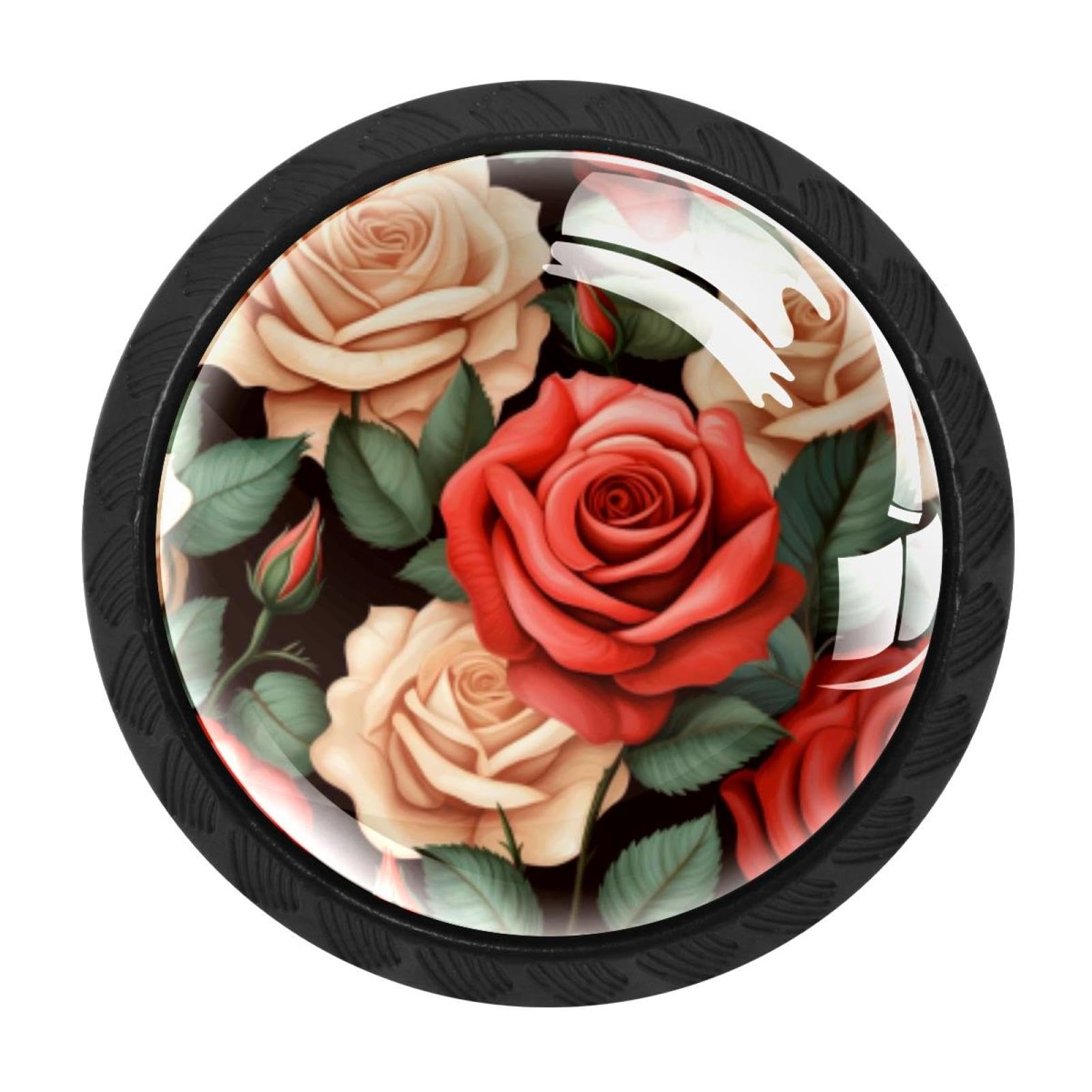 CHENZZZZ 4 Pack Rose Kitchen Cabinet Knobs Drawer Knobs Door Dresser Handles for Personalized Gifts Great for Any Occasion