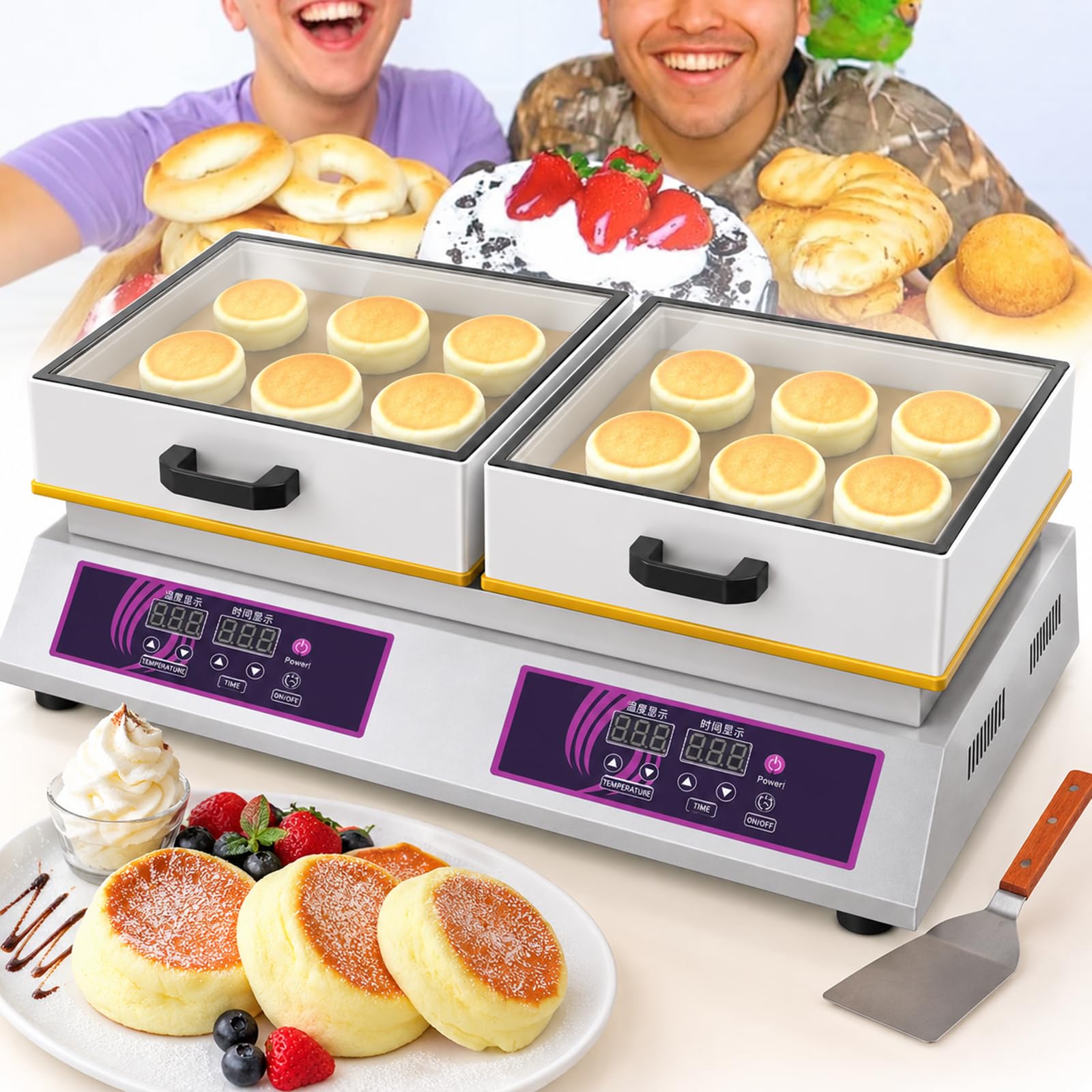 Piastra per Pancake Giapponesi, Rame 6 mm con Controllo Digitale Doublehead