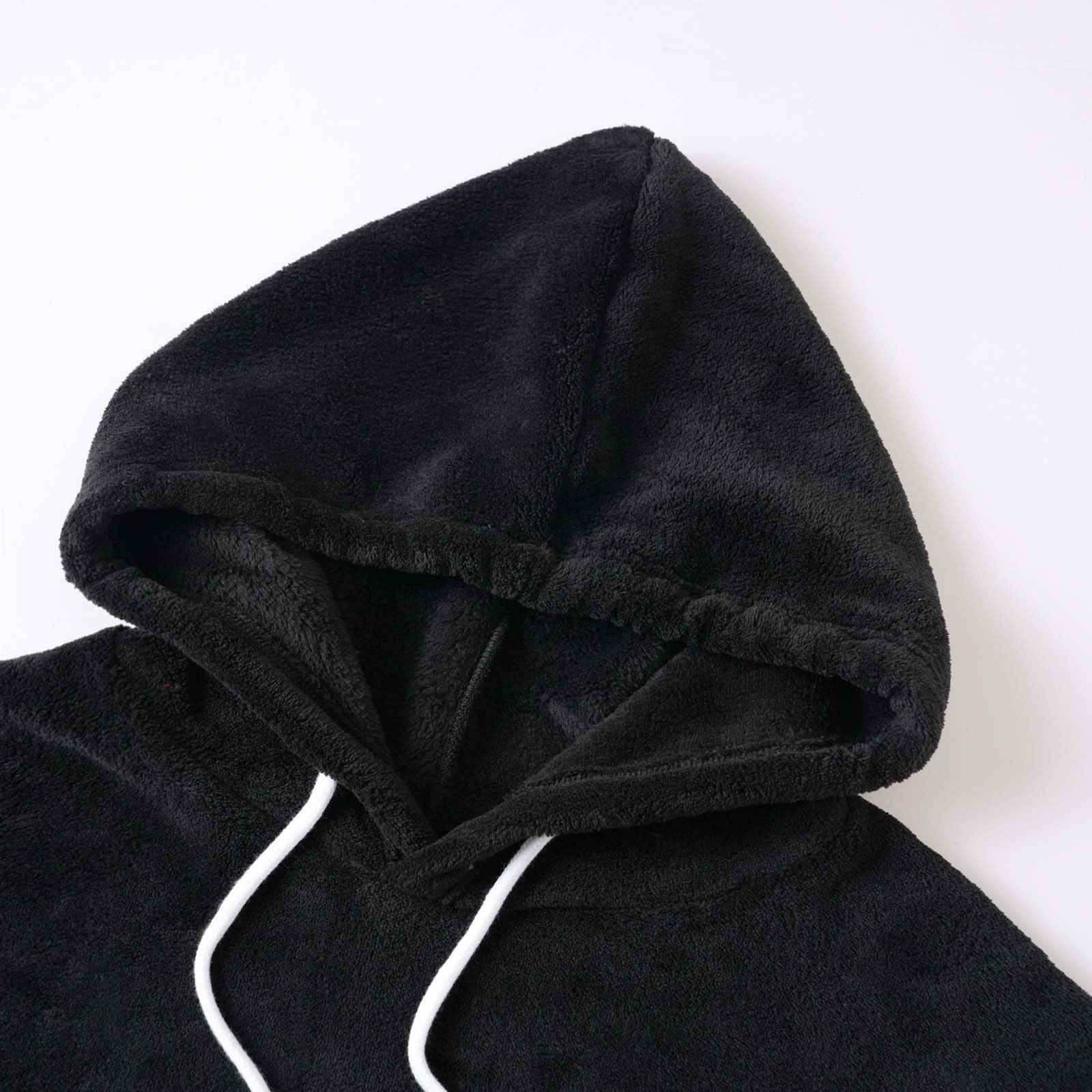 Pijama para hombre, pijama de invierno para Navidad, forro polar, pijama con capucha, de invierno, manga larga, mullido, suelto, de franela