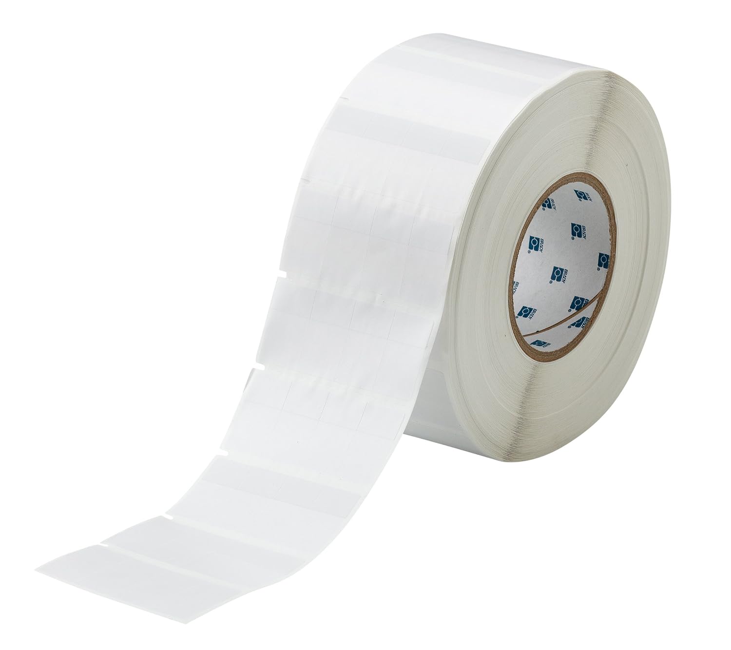 Brady THT-74-427-10 0.8" Width x 1.437" Height, B-427 Self-Laminating Vinyl, Matte Finish White/Translucent Thermal Transfer Printable Label (10000 per Roll)