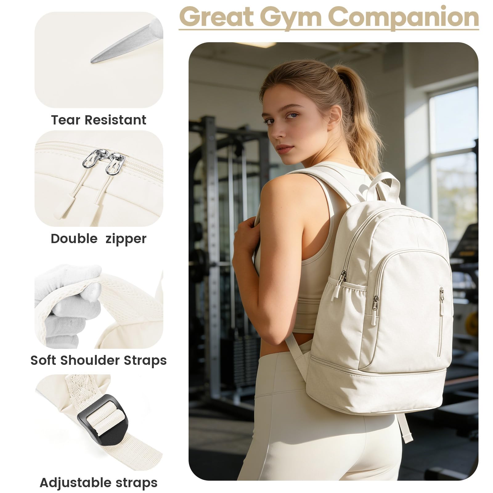 Lendolk Mochila de gimnasio para mujeres y hombres