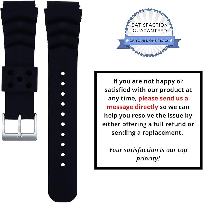 Diver Watch Band Silicone 22MM- Made 