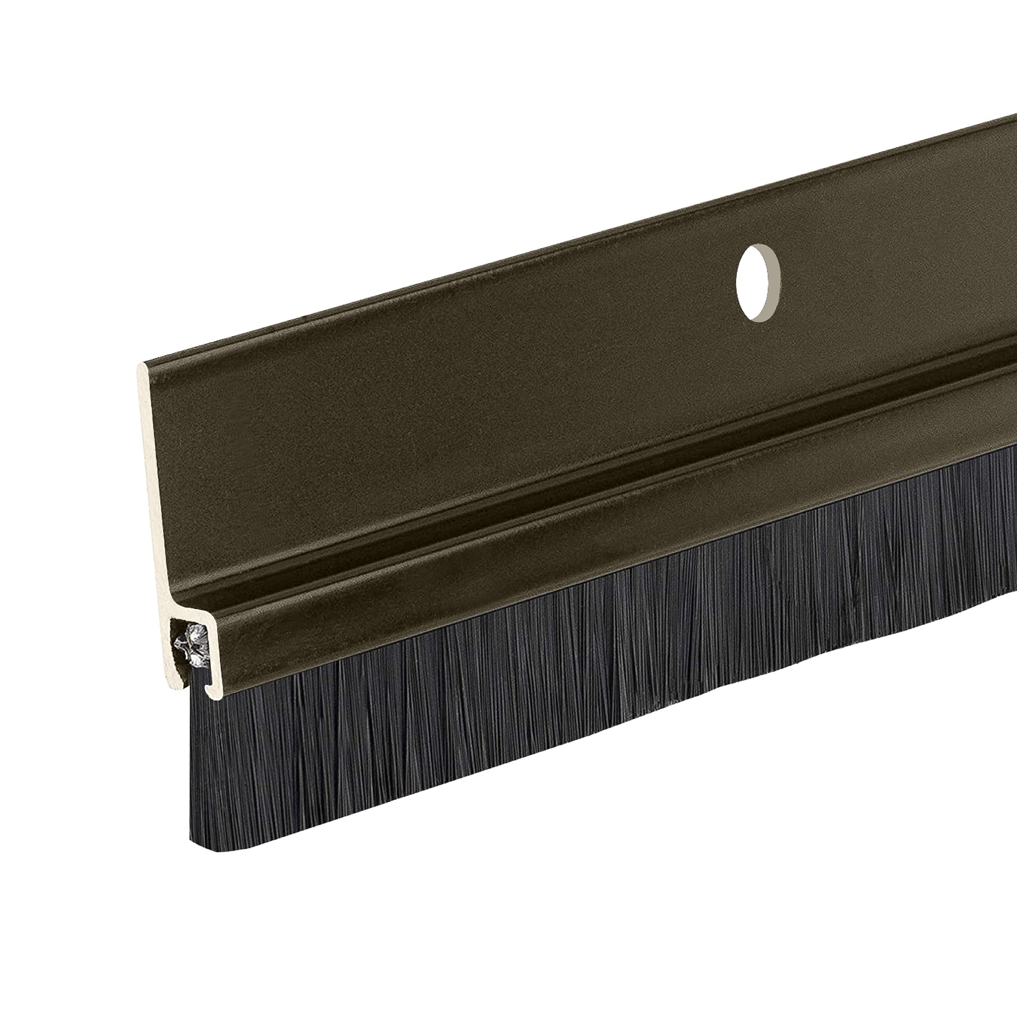 Brown Aluminum with 3/4" Black Brush Door Sweep (4 FT Brown)