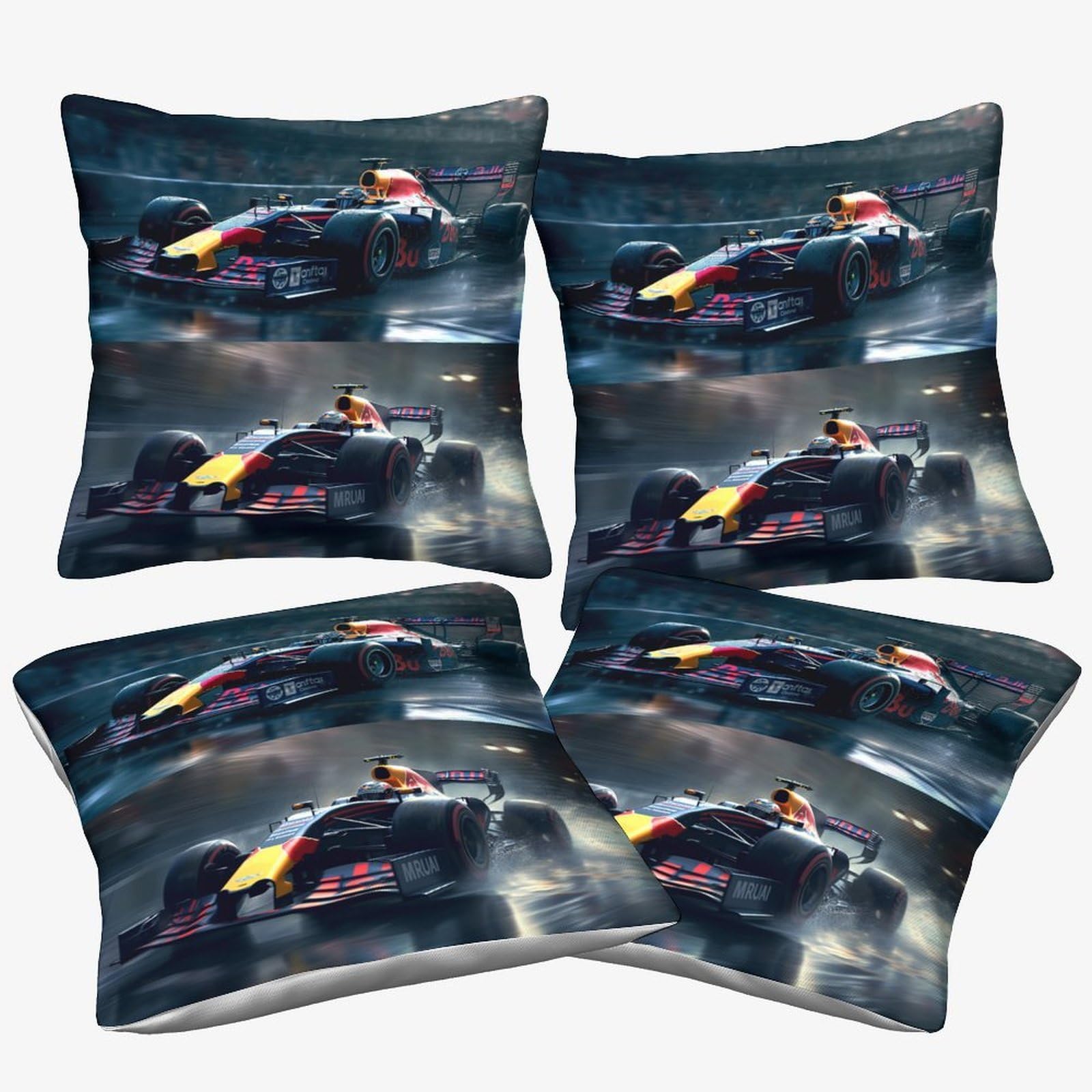 Dafufbw Formulaa Racing-8 Formulaa Racing Design Cushion Cover 50X50cm, 4Pcs, Racing Car Home Decor Throw Pillow Covers Microfiber, Comfortable Lumbar Support