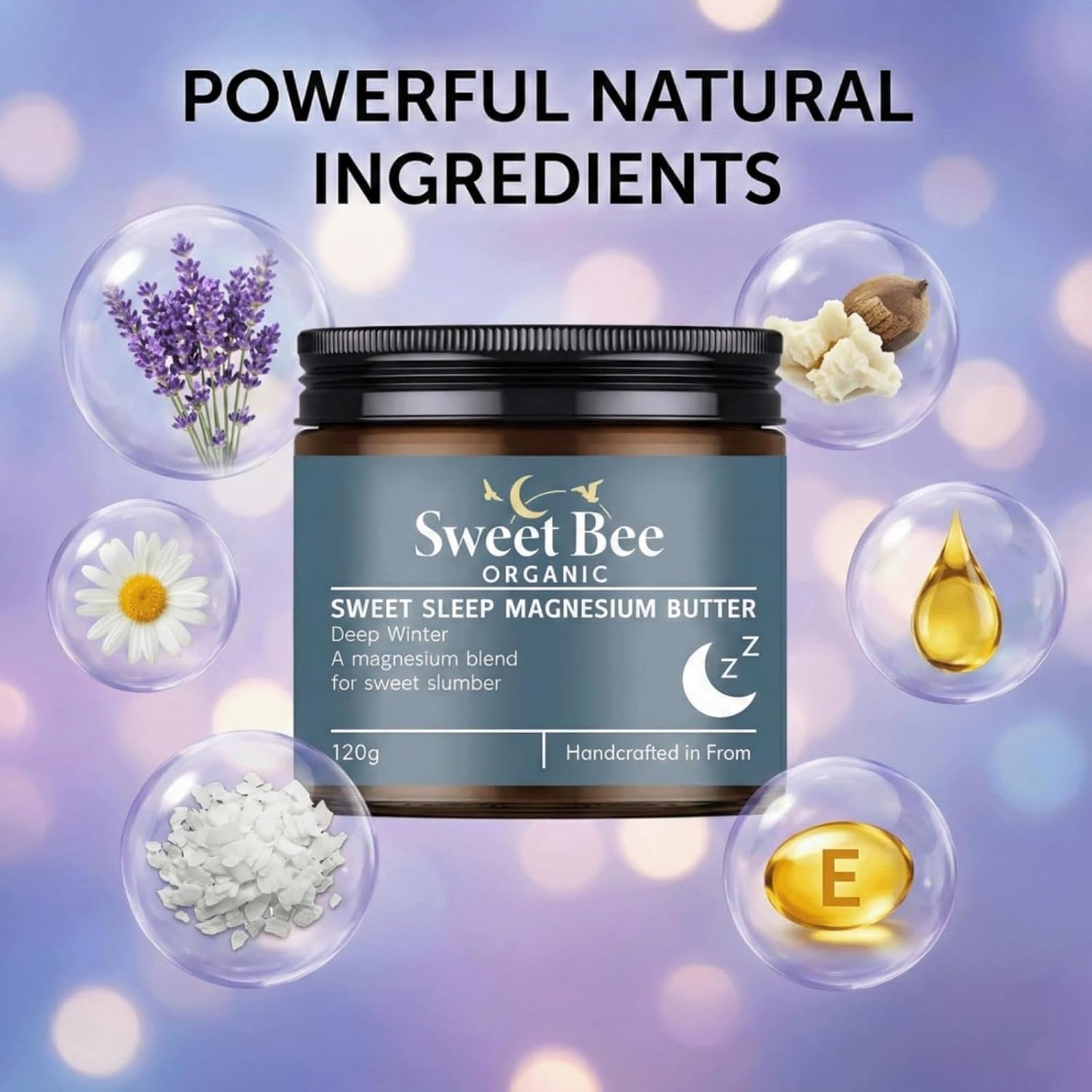 Magnesium Butter, Nighttime Magnesium Cream for Sleep with Shea & Mango Butter, Arnica & Essential Oils, Original Lavender