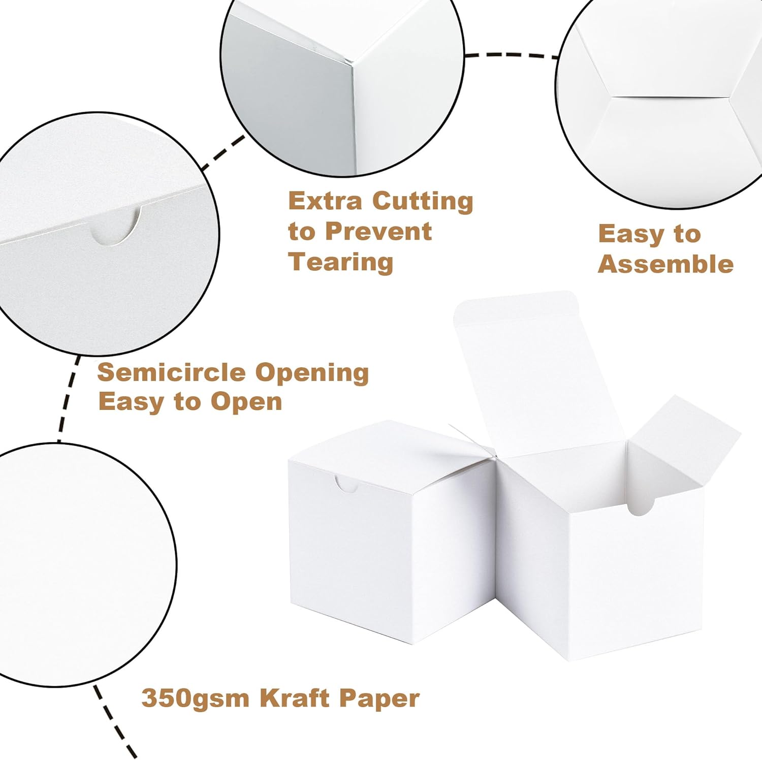 White Cardboard Boxes with lids | 6x6x6inch Square Boxes |