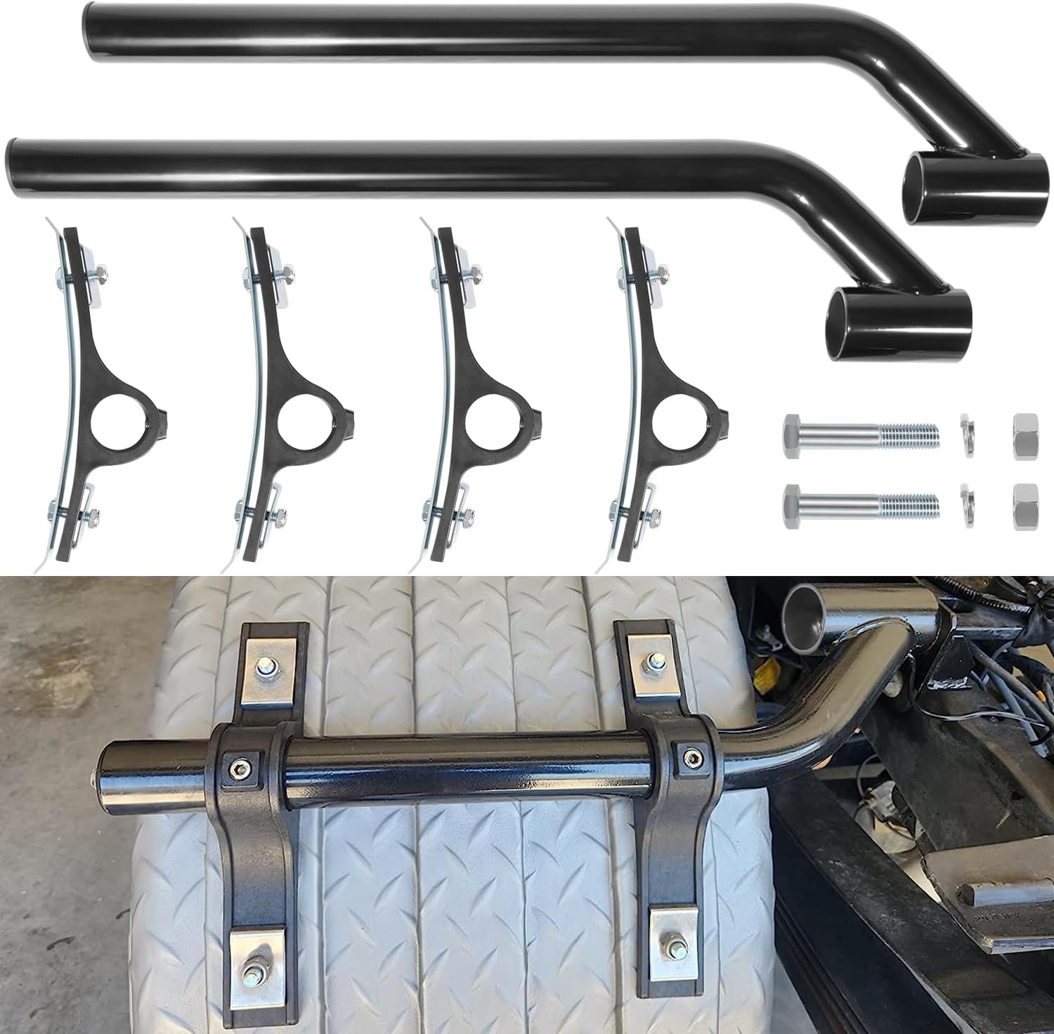 8591000 Fender Mounting Kit Black Powder Coated Poly Offset Fender Mount Kit for Dump Trucks, Garbage Trucks, Work Trucks, Utility Trucks 8590195, 8590245