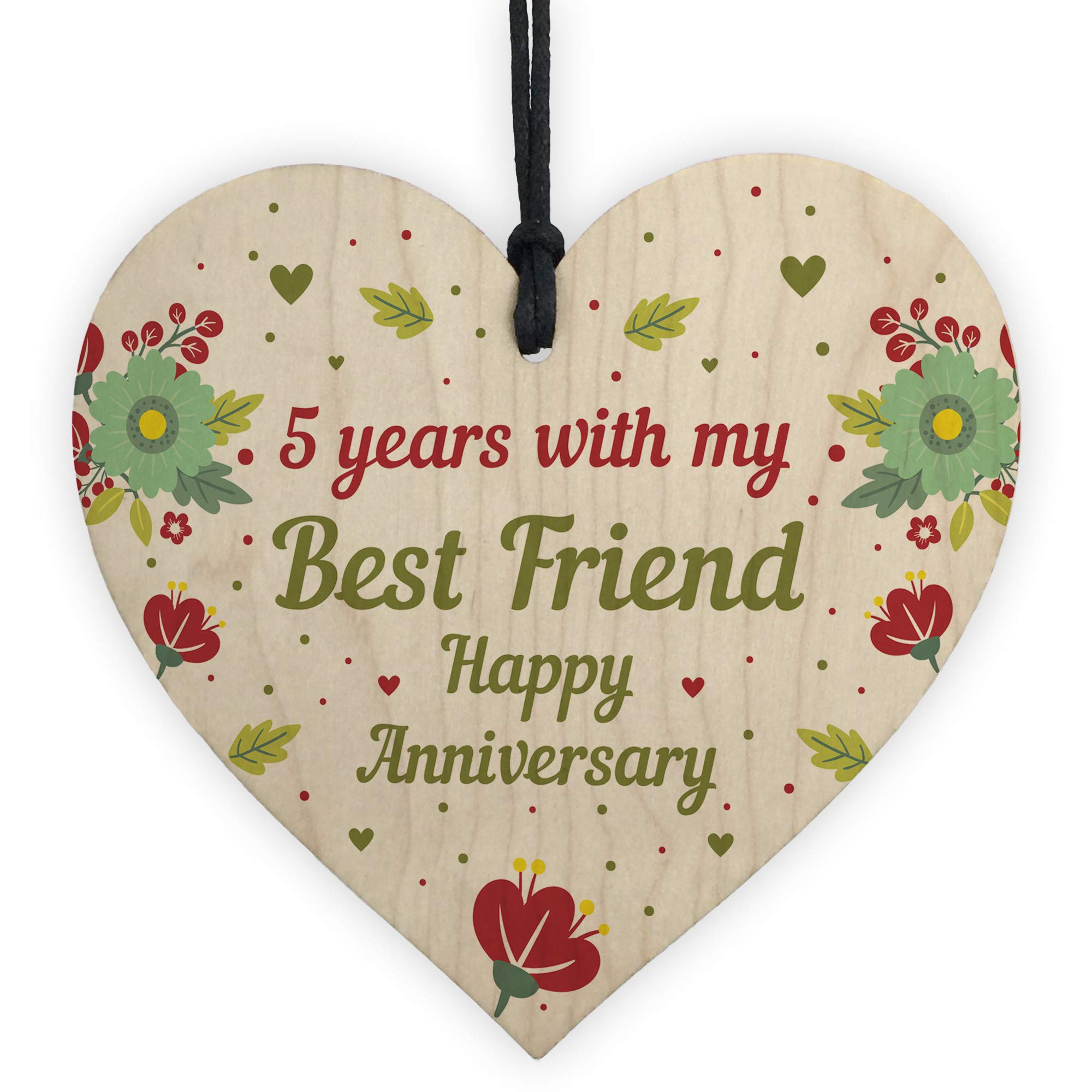 Red Ocean 5th Wedding Anniversary For Husband Wife Wooden Heart For Her Him