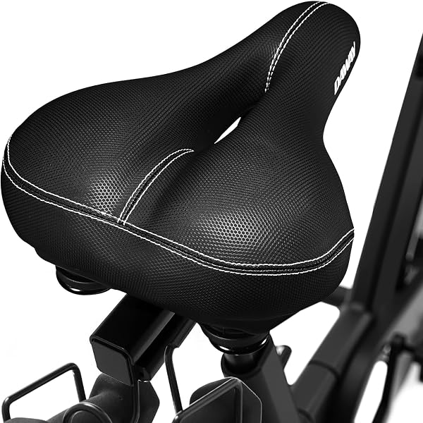 DAWAY Comfortable Men Women Bike Seat - Soft Memory Foam Padded Bicycle Seat, Bike Saddle Replacement with Wide Cushion