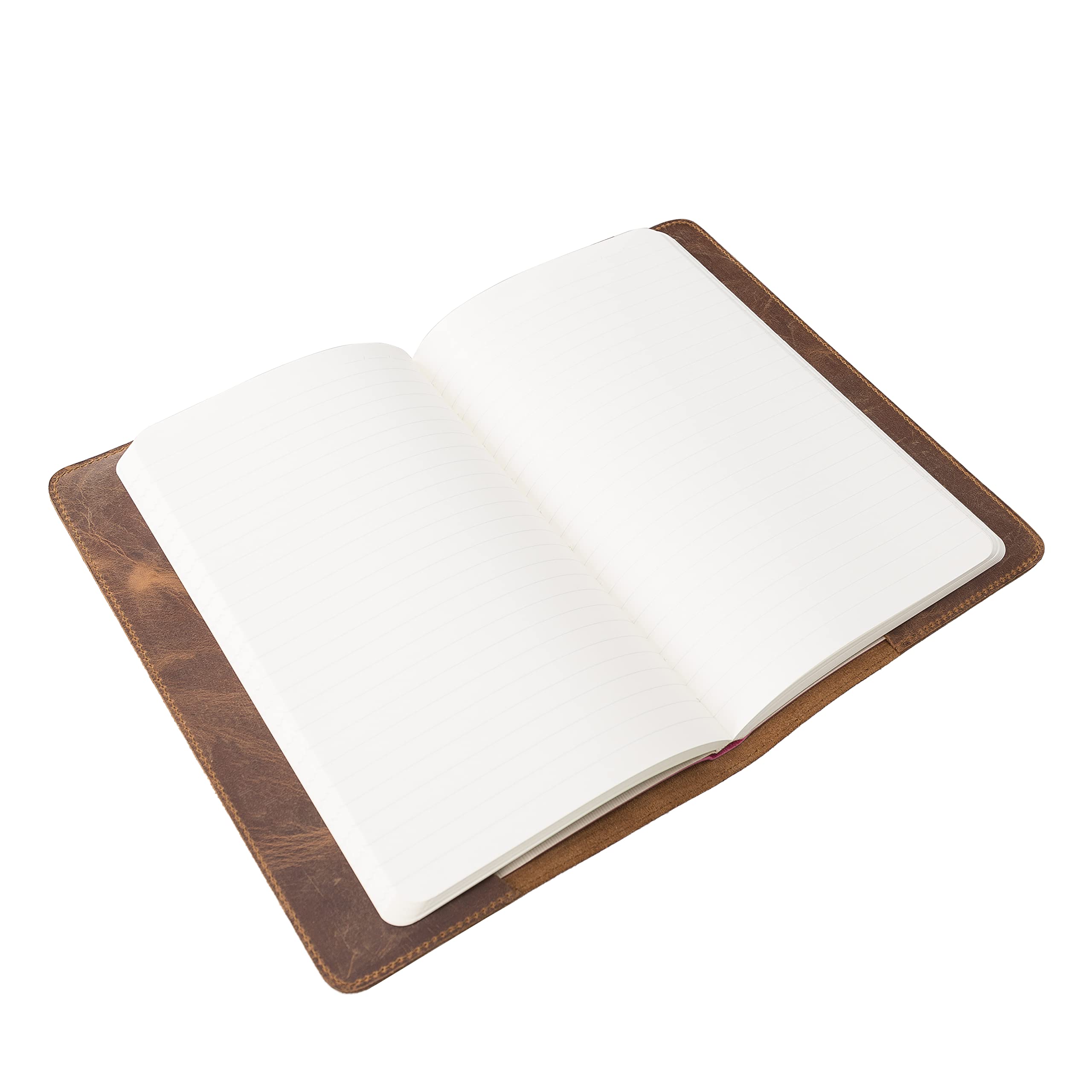 A5 Notizbuch Leder inkl. Buch - Nachfüllbares Reisetagebuch aus Handgefertigtem Echtleder Perfekt als Tagebuch, Notebook, Skizzenbuch oder Lebensplaner Leather Journal DIN A5 22x15cm in Vintage Braun