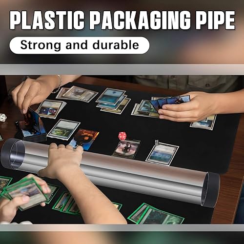 Vista 4 de Barydat 8 Pcs Playmat Tube Round Compatible with MTG Play Mat Holders 16.14 Inch Playmat Case TCG Clear Artwork Tube for Card Game Storage Toy Card