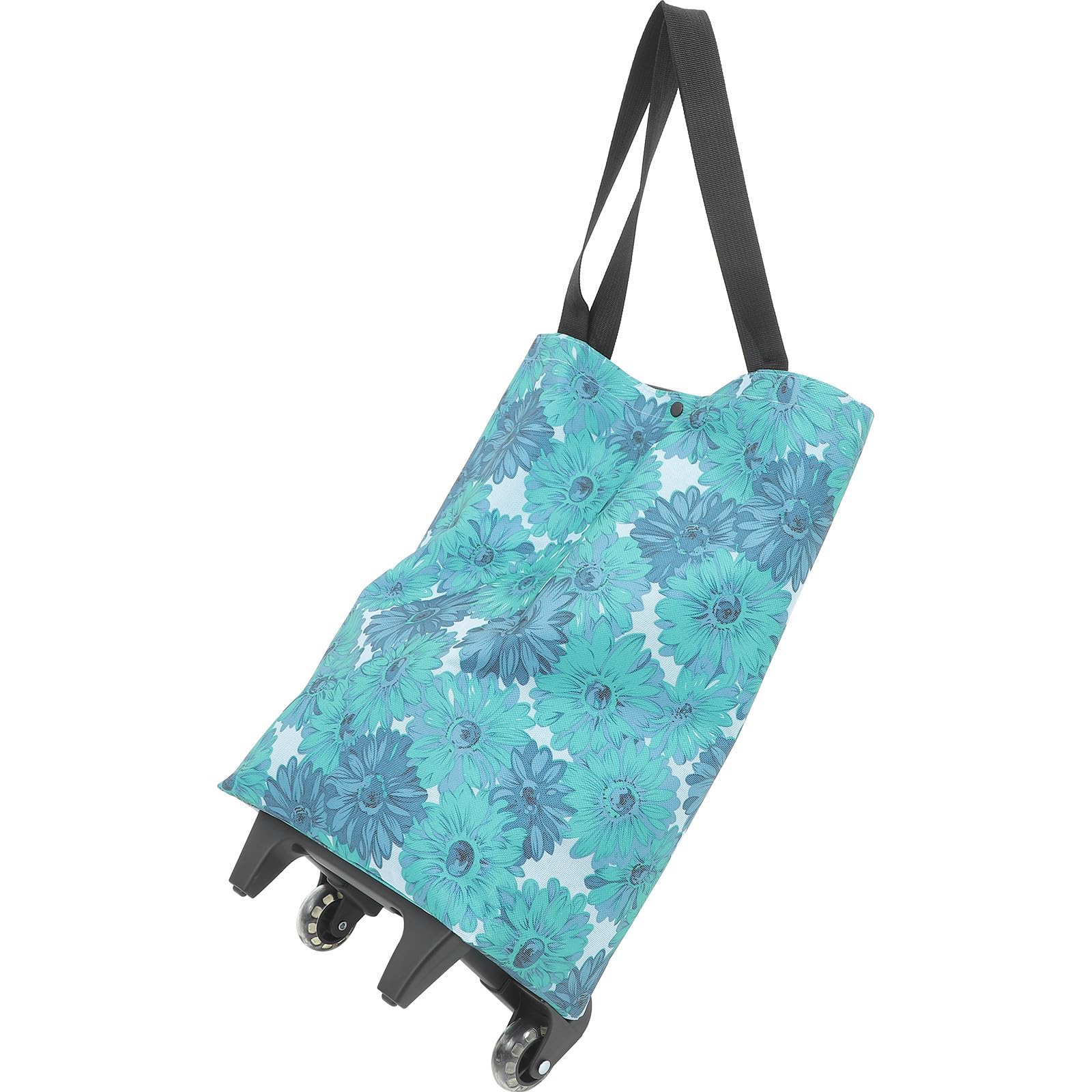 Holibanna Borsa della Spesa con Ruote Pieghevole in Tessuto e Abs, Capacità 21kg, Carrello Portatile Facile da Usare per Supermercato e Viaggi