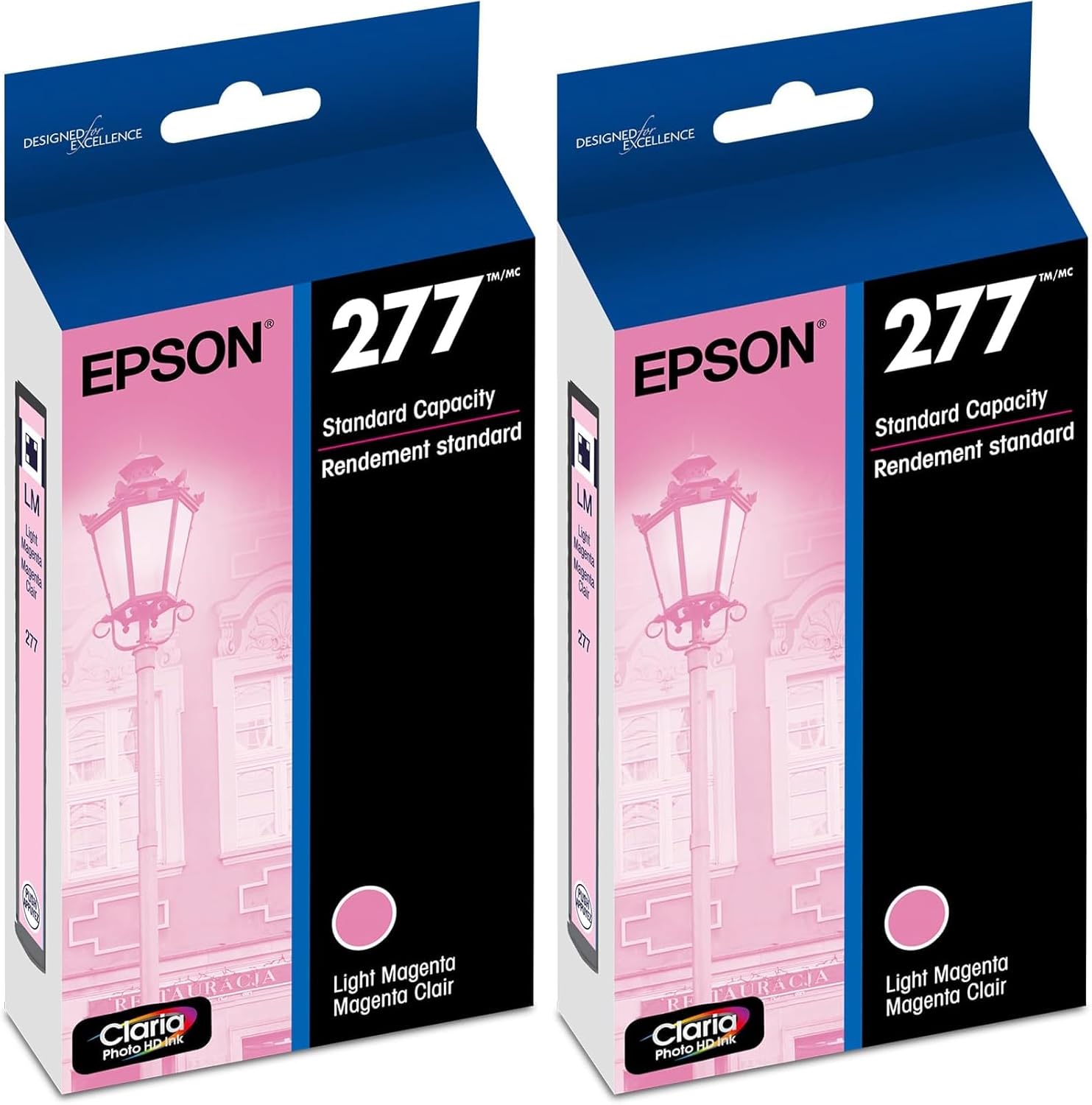 Epson T277 Claria Photo HD Ink Standard Capacity Light Magenta Cartridge (T277620) for Select Expression Printers (Pack of 2)