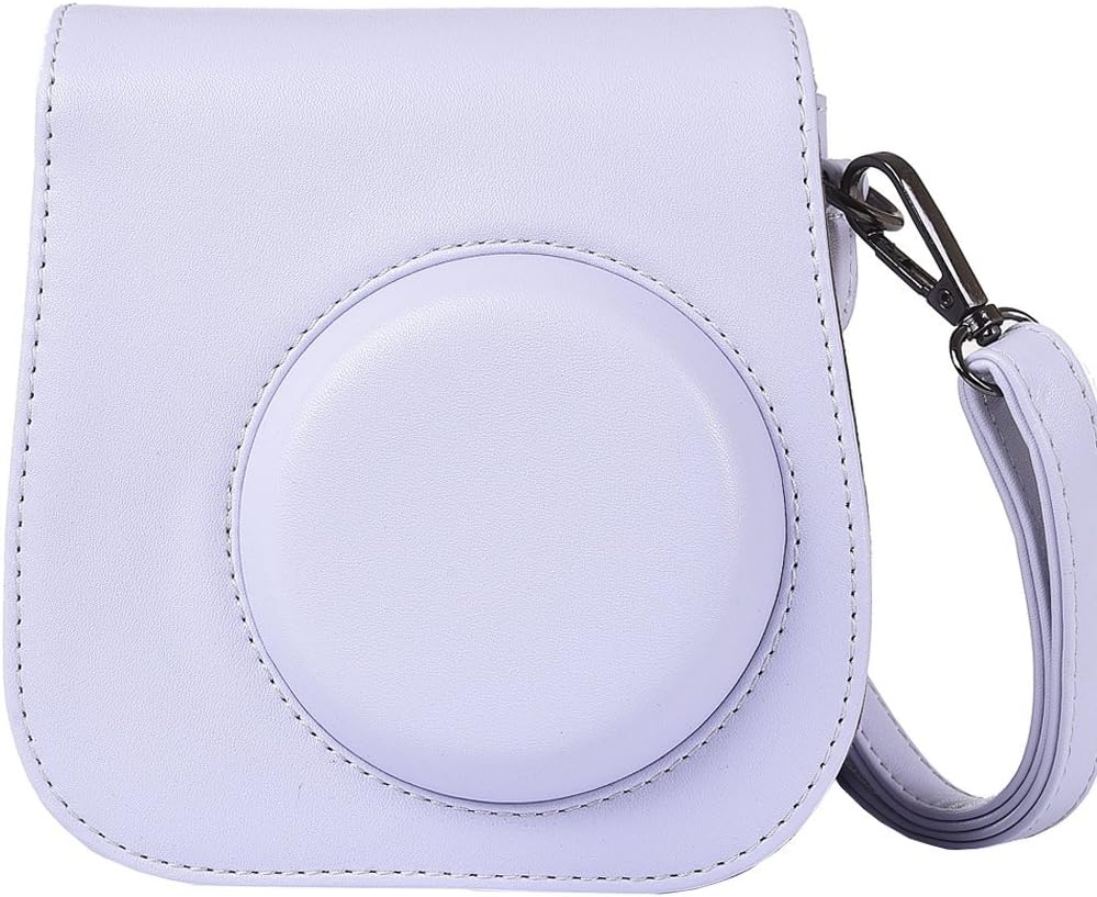 Protective & Portable Case Compatible with Fujifilm Instax Mini 9 8 8+ Instant Polaroid Film Camera with Accessory Pocket and Adjustable Strap - Smokey White by SAIKA