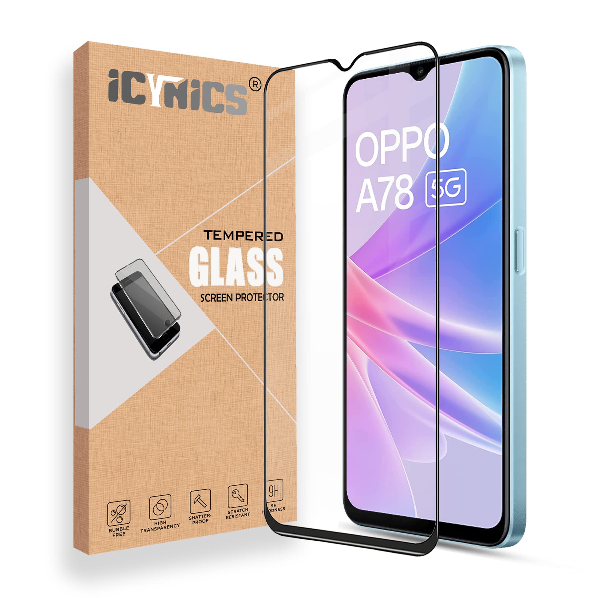 ICYNICS 11D Tempered Glass for Oppo A78 5G HD Clear, Bubble-Free, Anti-Scratch with Edge to Edge Full Screen Coverage & Easy Installation (Pack of 1) (B0BWPQT165) Amazon Price History, Amazon Price Tracker