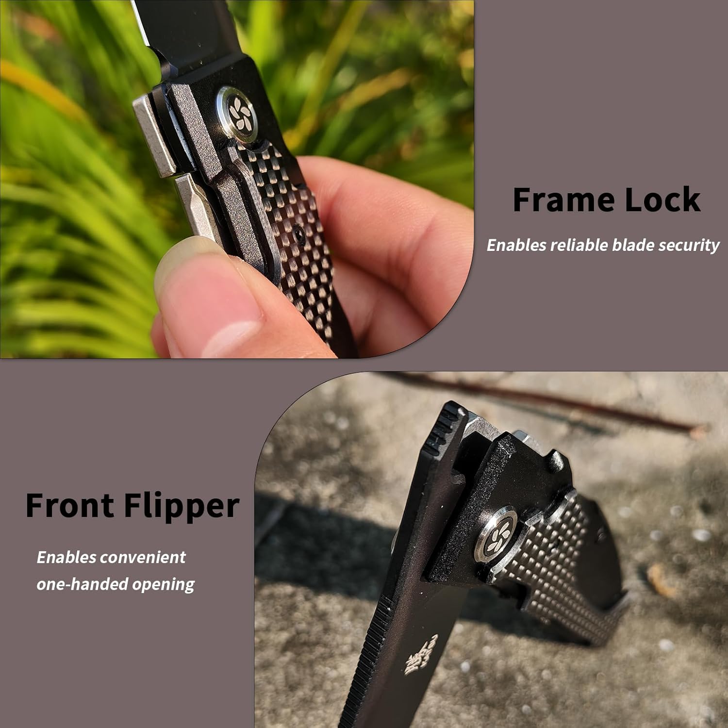 KATSU Japanese Folding Pocket Knife For Men Women, Sakura Blade Nemoto Design 3.5" AUS-8 Steel Blade EDC Knife with Pocket Clip for Indoor & Outdoor Camping, Fishing, Hiking (Black)