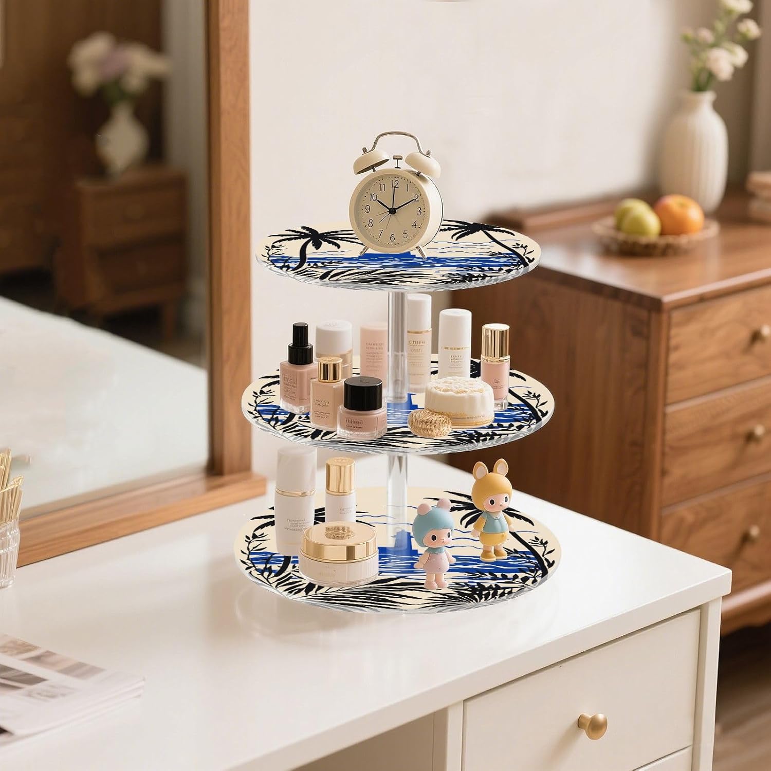 Landscape Islands Ocean 3 Tier Acrylic Cupcake Stand, Cupcake Stand for 34 Cupcakes for Weddings, Christmas,Holidays,Parties,Birthday,Printed Cupcake Tower 23102064