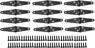 QCAA Light Strap Hinge, Steel, 2-Layered Powder Coated, 3", Elegant Frosted Matte Black, 12 Pack, Made in Taiwan