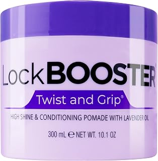 Style Factor Lock BOOSTER Twist & Grip Braid Gel (10.1 Oz.) with Lavender Oil— Strong Hold, Flake-Free, Frizz-Free Hair Braiding Gel for Defined & Long-Lasting Twists, Locs & Braids