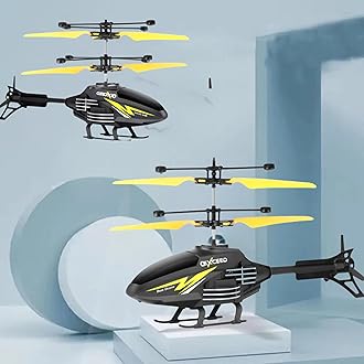 Toy Flying Helicoptrr,Remote Control Helicopterr for 6 + Years Boys Indoor and Outdoor Helicopter, Palm Sensing Helicopter with led Lights (Pack of 1) (YELLOWBLK)