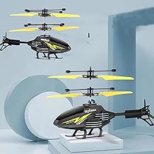 VRIKRION Toy Flying Helicoptrr,Remote Control Helicopterr for 6 + Years Boys Indoor and Outdoor Helicopter, Palm Sensing Helicopter with led Lights (Pack of 1) (YELLOWBLK)