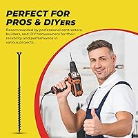 Vista 7 de Qualihome tornillos de punta afilada y rosca gruesa, tornillos cabeza trompeta núm. 2 para desarmador Phillips, 1 libra, negro, ideal