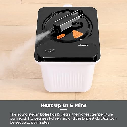 Miniatura 2 de WILLOWYBE Sauna de vapor portátil con control Bluetooth, vaporizador KingPower de 4L, carpa corporal, silla plegable  Spa personal en casa