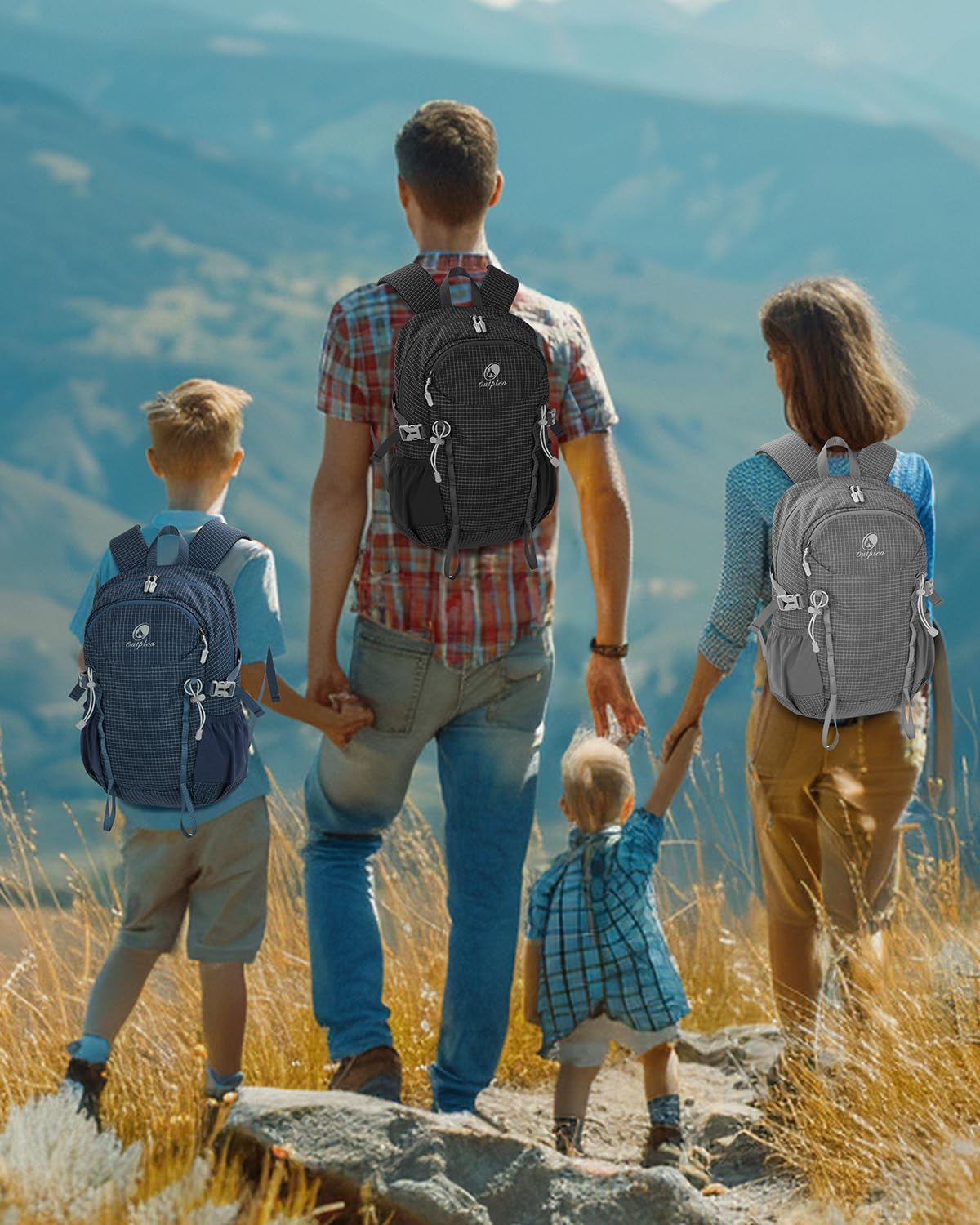 Mochila Senderismo Impermeable 20L, Mochila Montaña Pequeña Hombre, Ligera para Viaje Camping Moto, Azul