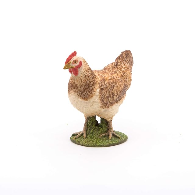 Foto 4 de 6 de Papo- Gallina Pelirroja Figura, Color Rojo - Beige, 5,5 x 2,8 x 5 cm (51159)