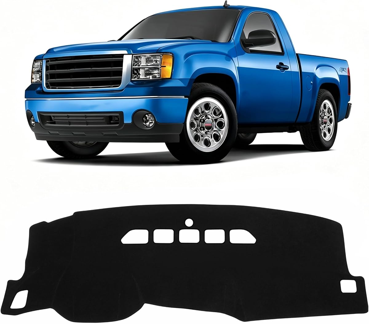 KUST Cubierta de tablero negra para Chevy Silverado/GMC Sierra/Chevy Avalanche/GMC Yukon/GMC Yukon XL/Chevrolet Tahoe/Suburban 2007-2013 (solo se ajusta a 2 guanteras)