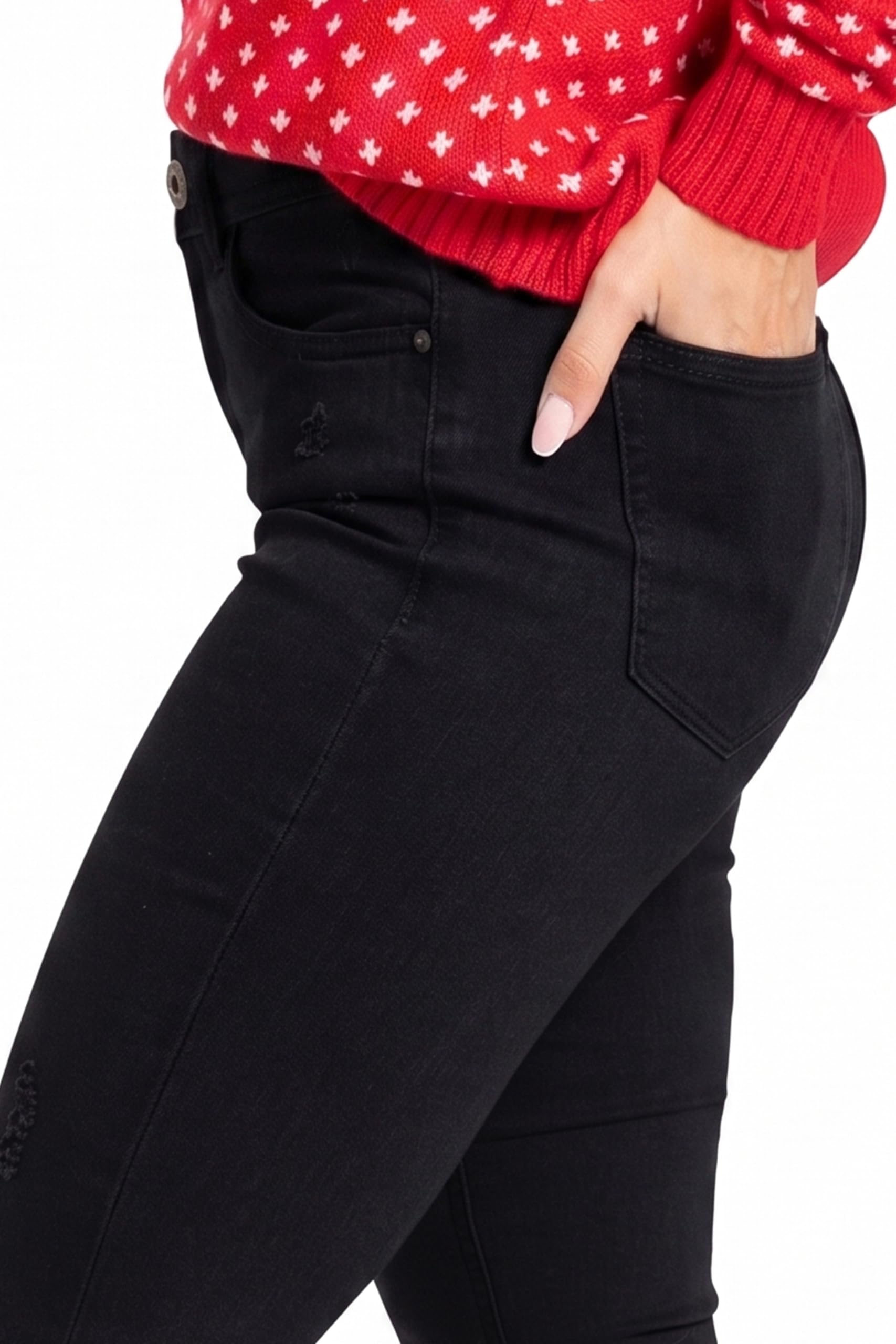 BlauerHafen Pantalones vaqueros para mujer, corte ajustado, elásticos, de cintura alta, mezcla de algodón, 5 bolsillos, cierre de cremallera, botón grande, corte ajustado, tallas 36 a 48