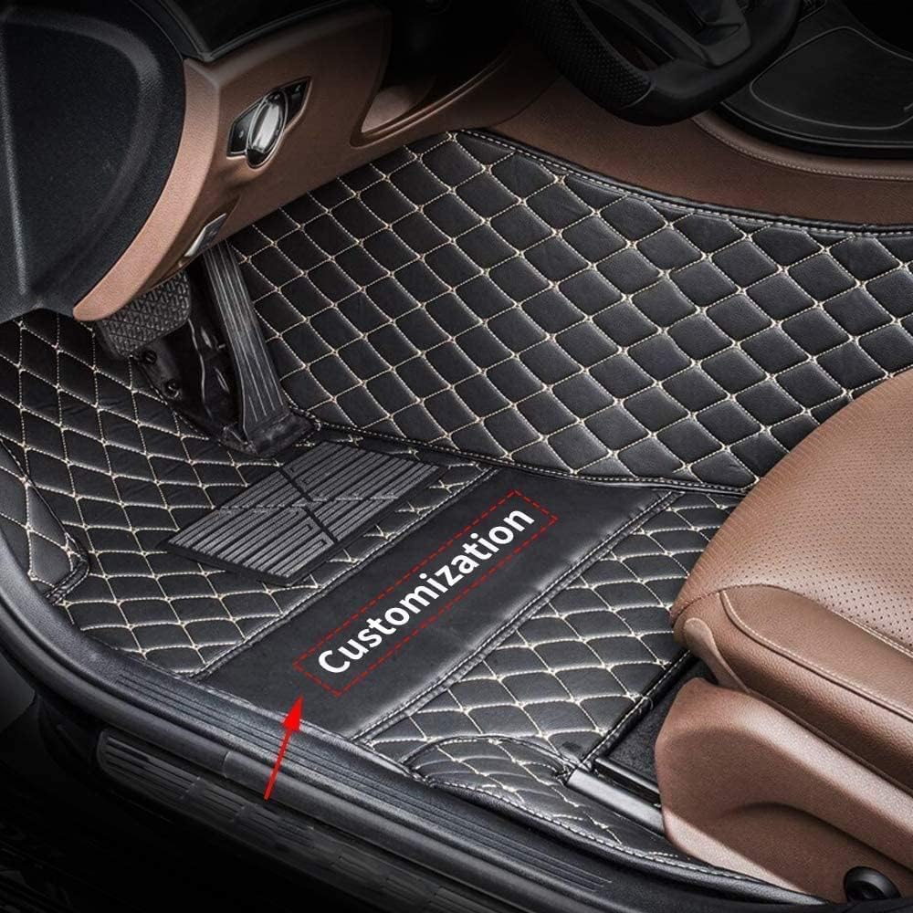 Custom Car Floor Mats for Mercedes-Benz A/B/C/E/S/ML/GL/GLA/GLC Class W169 W203 GLE GLK GLS SL SLC SLK Non-Slip Waterproof Leather Carpets (Brown)