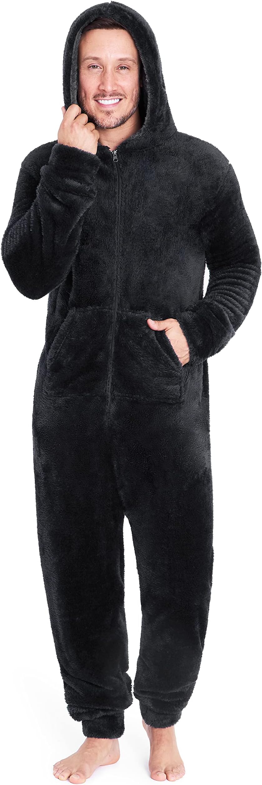 Onesies for Men and Teens, Loungewear Fleece Pyjamas Men All in One Jumpsuit Nightwear