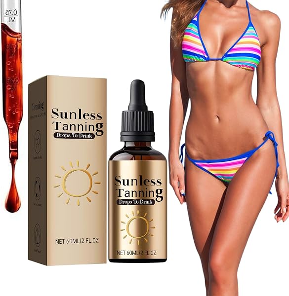 Gouttes Autobronzantes A Boire,Sunless Tanning Drops To Drink,60ml Gouttes Bronzantes Sans Soleil,Santé Et Pigmentation De La Pea, Rapide Bronzage, Tous Types De Peau(1 Pièce) - 1