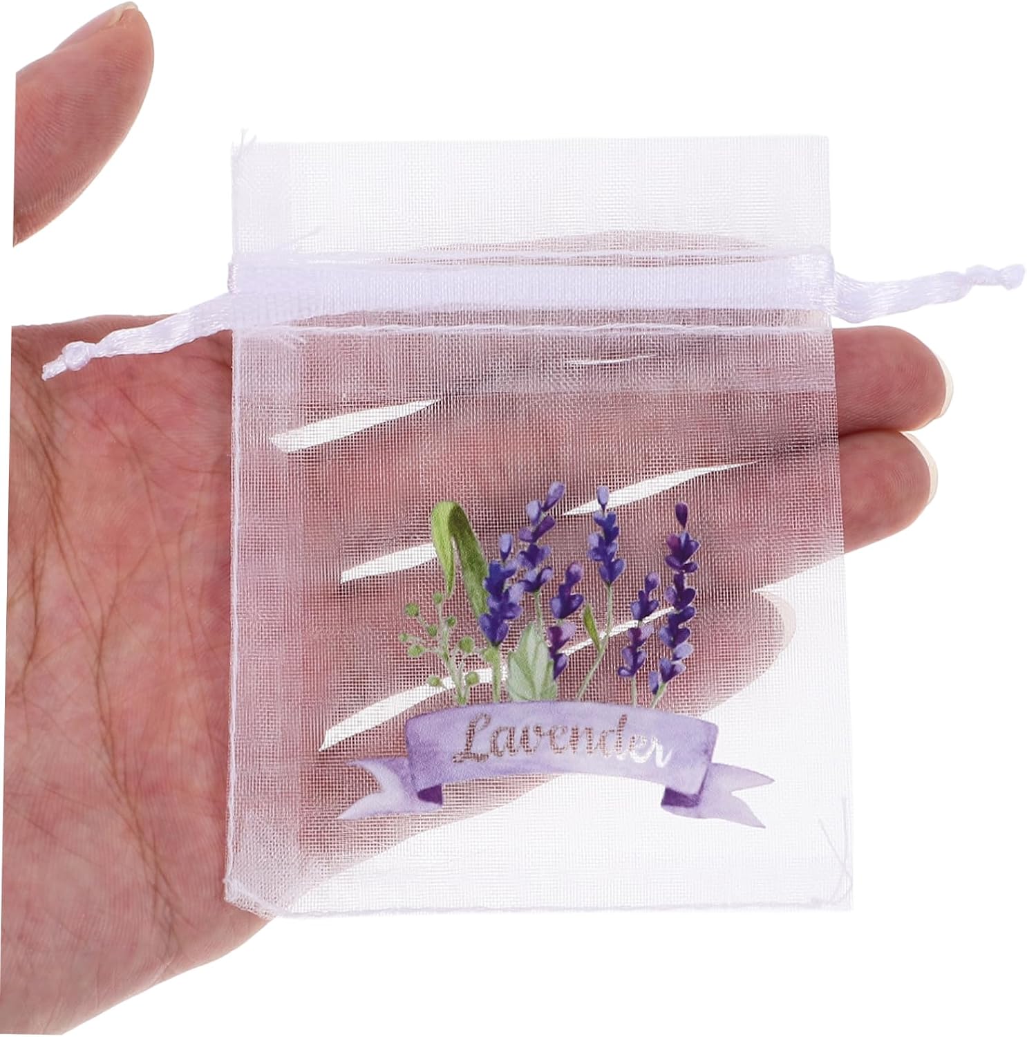 20pcs Fine Material Drawstring Closure Sachet Bags Empty Mesh Pouches for Lavender