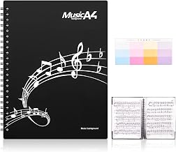 Music Score Folder, Writing Score Holder, Score File, A4 Size, 30 Sheets/60 Pages, Band File, Black, Music Score Storage, Organization, Play, Piano Practice, Concerts, Kindergarten Preparation, Club Activities