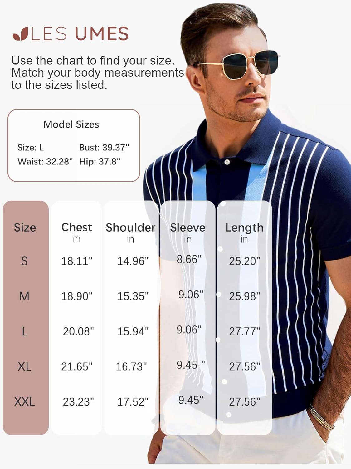 Les umes Men's Knit Polo Shirts Short Sleeve Button Down Shirts Striped Summer Beach Casual Shirt - Image 7