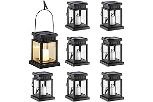 GIGALUMI Solar Hanging Lantern Outdoor 8-Pack
