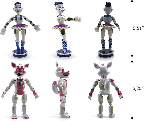 Miniatura 5 de Toysvill Inspired by FNAF Sister Location Figuras de acción (juego de 5 piezas), más de 5 pulgadas [Funtime Freddy Bear, Circus Baby, Ennard,